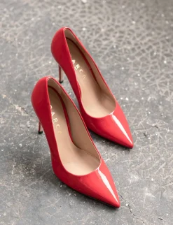 Décolleté e slingback tacco 10cm vernice rosso