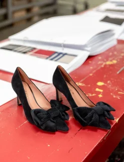 Décolleté e slingback tacco 7cm pelle nero