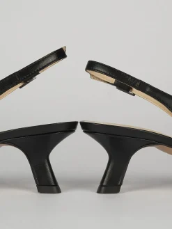 Décolleté e slingback tacco 5cm pelle nero
