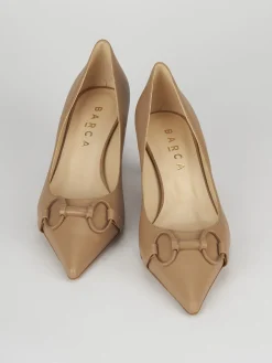 Décolleté e slingback tacco 5cm pelle beige