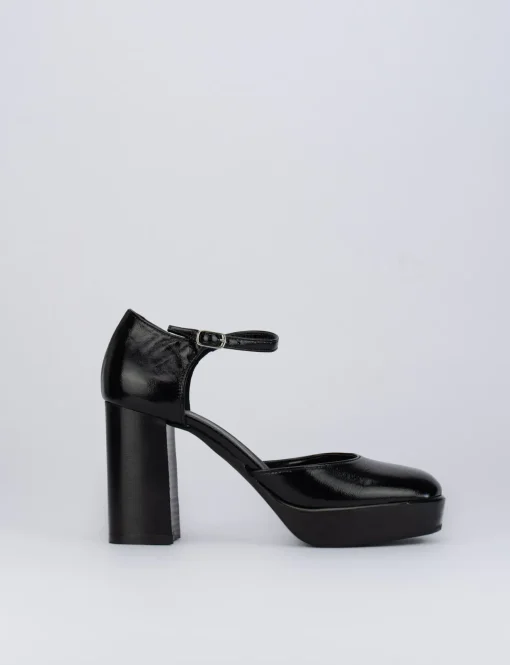 Decolte bebe' tacco 9 cm nero pelle