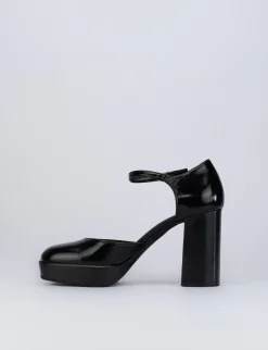 Decolte bebe' tacco 9 cm nero pelle