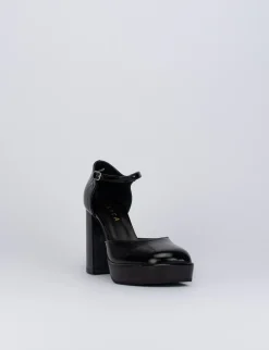 Decolte bebe' tacco 9 cm nero pelle