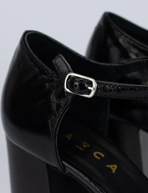 Decolte bebe' tacco 9 cm nero pelle