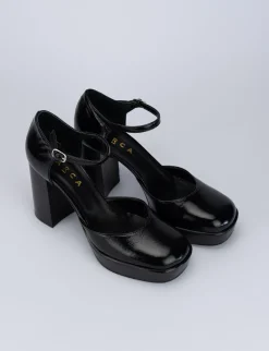 Decolte bebe' tacco 9 cm nero pelle
