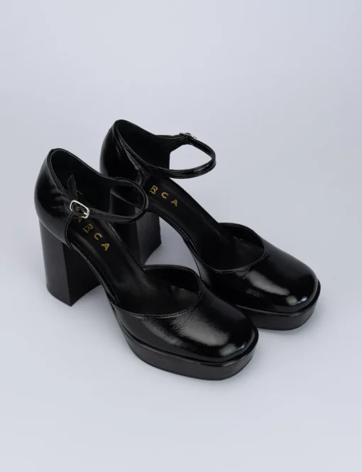 Decolte bebe' tacco 9 cm nero pelle