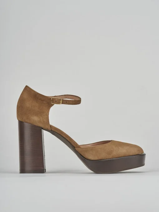 Decolte bebe' tacco 9 cm testa camoscio