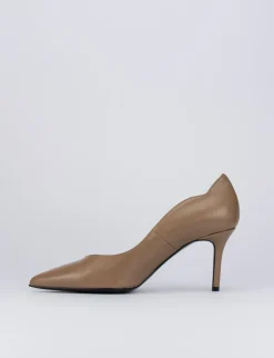 Decolte tacco 9 cm beige pelle