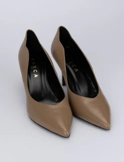 Decolte tacco 9 cm beige pelle