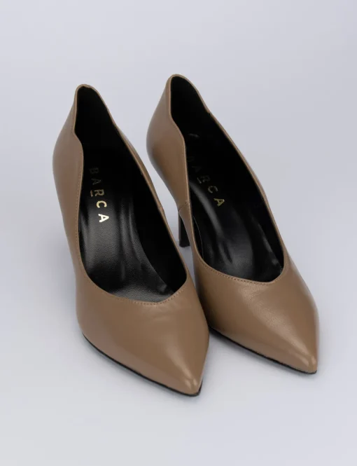 Decolte tacco 9 cm beige pelle