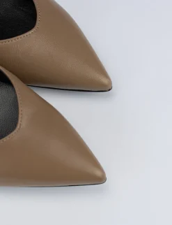 Decolte tacco 9 cm beige pelle