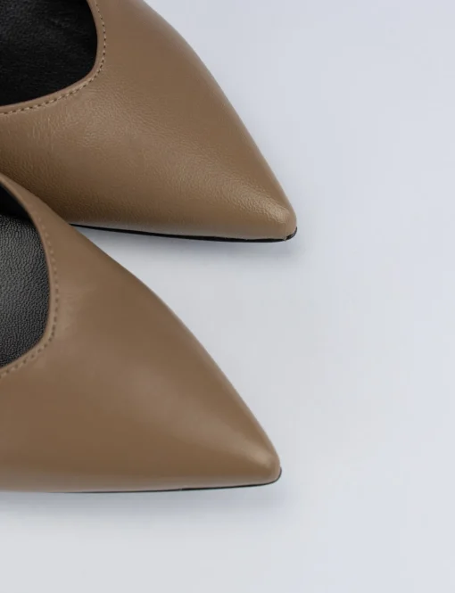 Decolte tacco 9 cm beige pelle