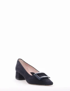 Decolte tacco 3 cm blu
