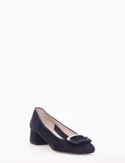 decolte tacco 3 cm blu