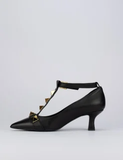 Decolte tacco 5 cm nero pelle