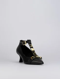 Decolte tacco 5 cm nero pelle