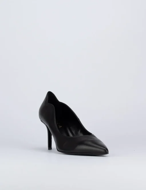 Decolte tacco 9 cm nero pelle