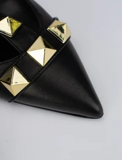 Decolte tacco 5 cm nero pelle