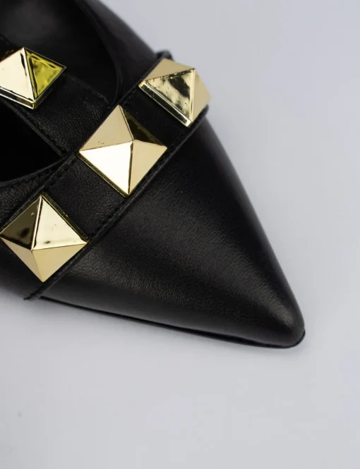 Decolte tacco 5 cm nero pelle