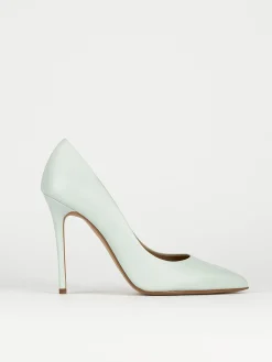 Decolte' tacco 11 cm azzurro pelle