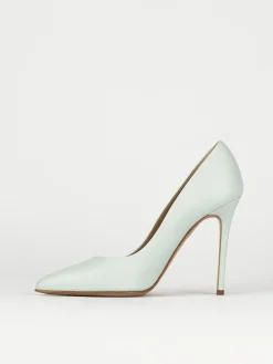 Decolte' tacco 11 cm azzurro pelle