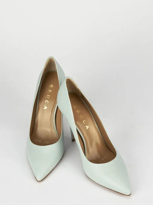 Decolte' tacco 11 cm azzurro pelle