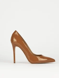 Decolte' tacco 11 cm marrone vernice