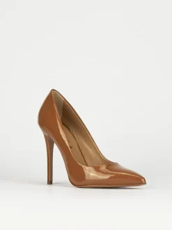 Decolte' tacco 11 cm marrone vernice