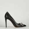 Decolte' tacco 10 cm nero pelle