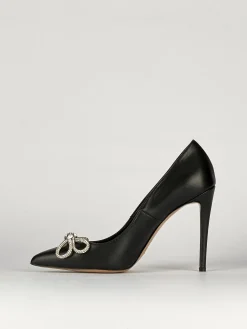 Decolte' tacco 10 cm nero pelle