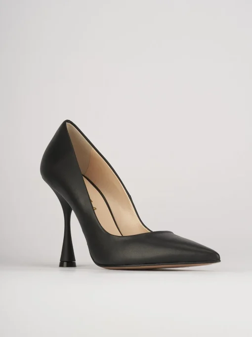 Decolte' tacco 9 cm nero pelle