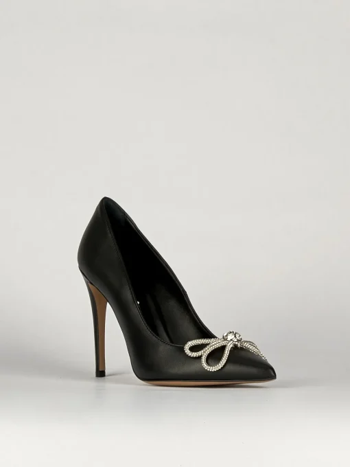 Decolte' tacco 10 cm nero pelle