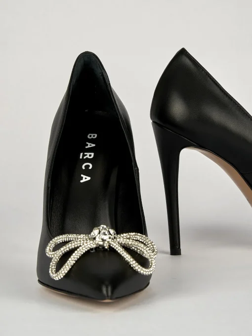 Decolte' tacco 10 cm nero pelle