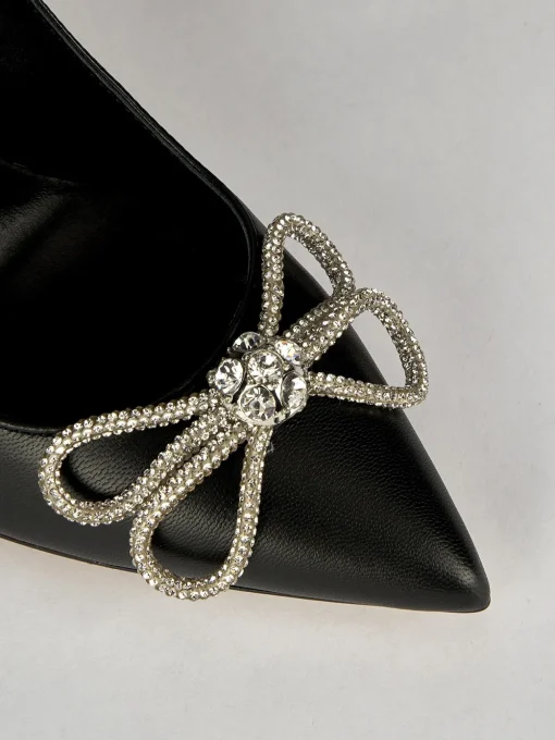 Decolte' tacco 10 cm nero pelle