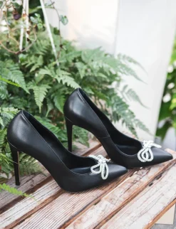 Decolte' tacco 10 cm nero pelle