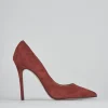 Decolte' tacco 11 cm rosso camoscio