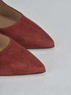 Decolte' tacco 11 cm rosso camoscio