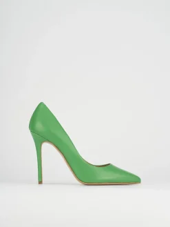 Decolte' tacco 11 cm verde pelle