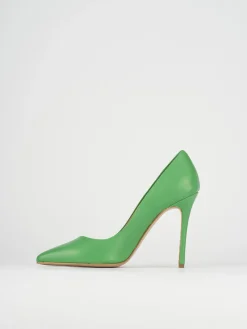 Decolte' tacco 11 cm verde pelle