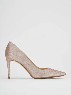 Decoltè tacco 8 cm rosa glitter