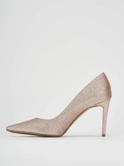 Decoltè tacco 8 cm rosa glitter