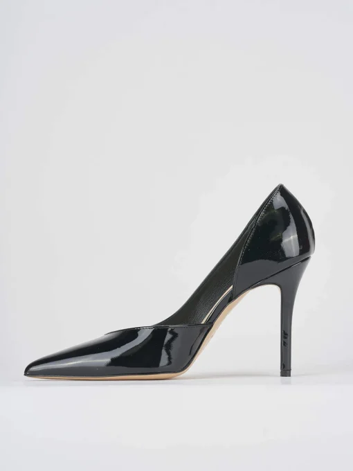 Decoltè tacco tacco 9 cm nero vernice