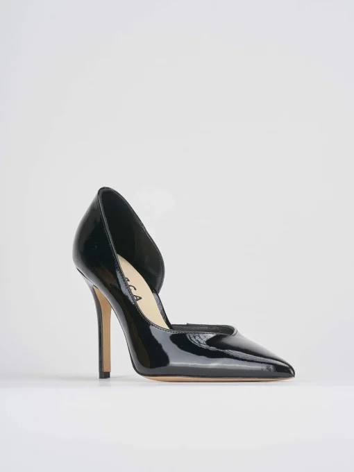 Decoltè tacco tacco 9 cm nero vernice