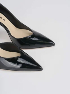 Decoltè tacco tacco 9 cm nero vernice