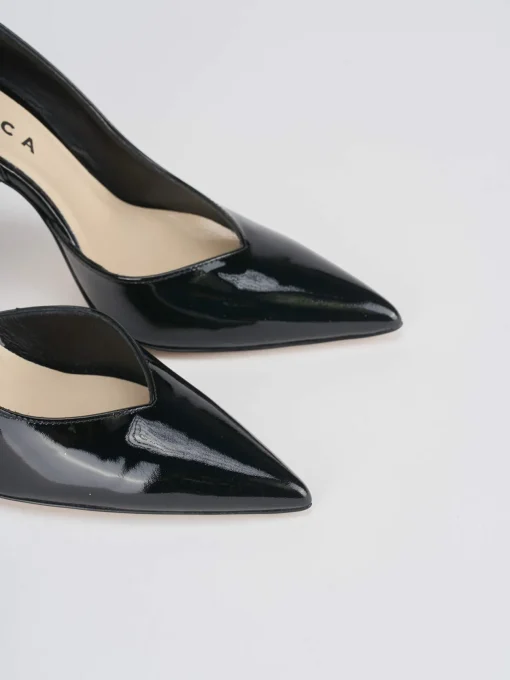 Decoltè tacco tacco 9 cm nero vernice
