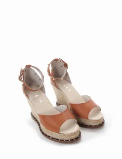 espadrilas zeppa 10cm cuoio