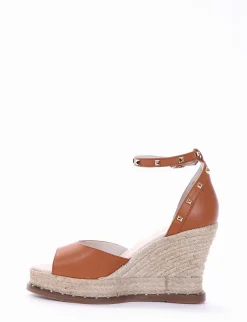 espadrilas zeppa 10cm cuoio