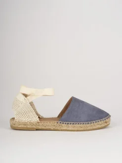 Espadrilla zeppa 2 cm azzurro camoscio