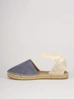 Espadrilla zeppa 2 cm azzurro camoscio