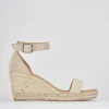 Espadrilla zeppa 8 cm beige camoscio